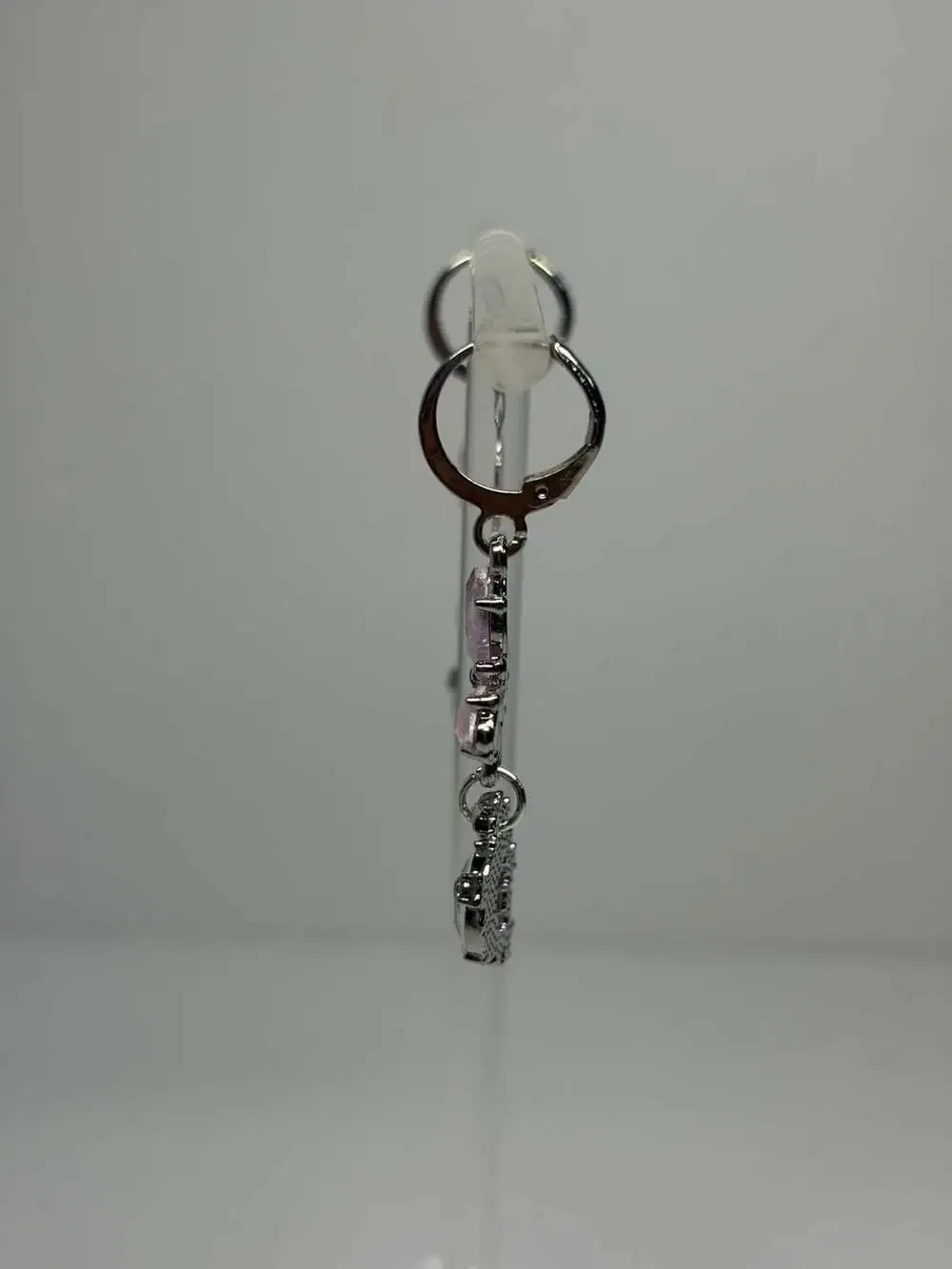 Iridescent Purple Butterfly and Moon Dangle Stainless Steel Earrings